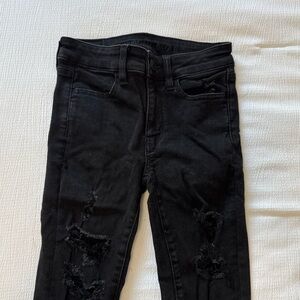 American Eagle Outfitters Black Ripped Skinny Jeans